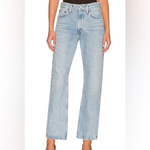 AGOLDE Mia Straight Jeans Womens Size 27 Blue Denim Med Wash Organic Cotton